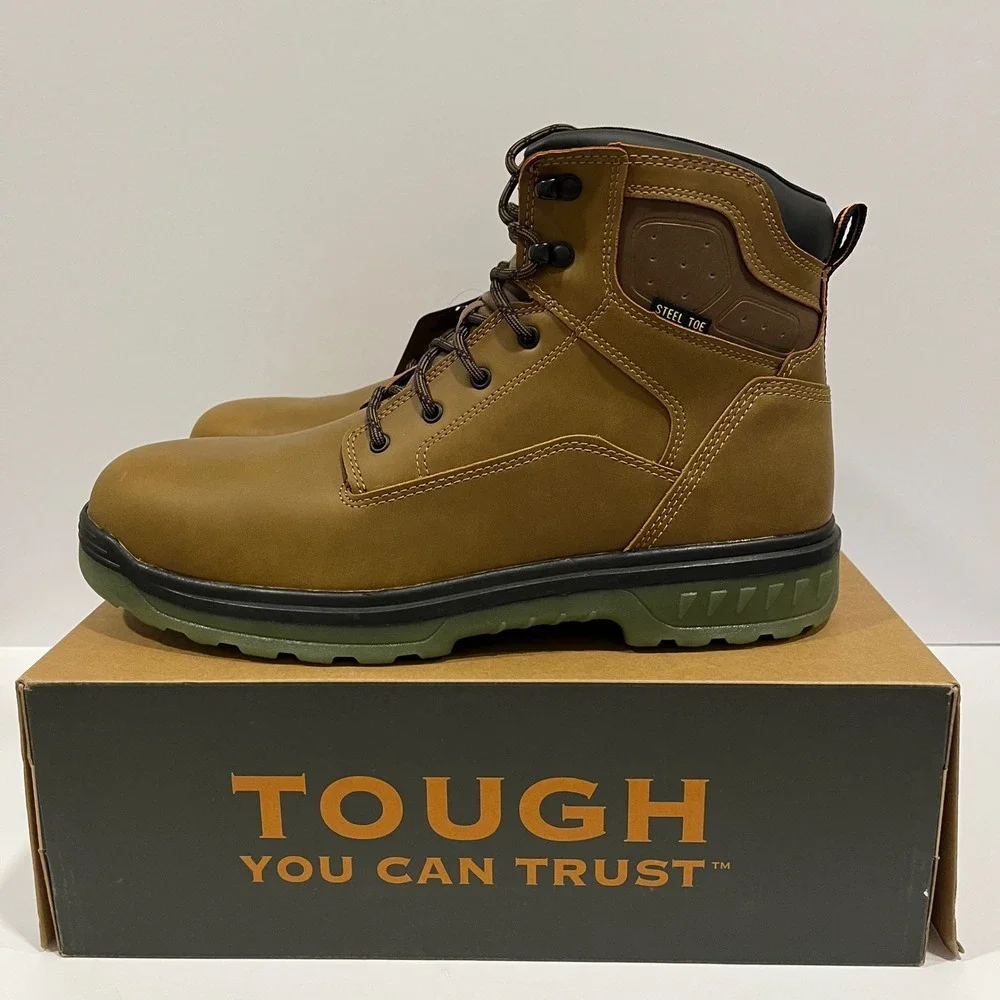 Brahma Combustion Mens Steel Toe Work Boots Tan Brown 596748799 Size 13